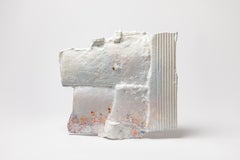 White glaze stoneware wall lamp by Laurent Petit, 2022.