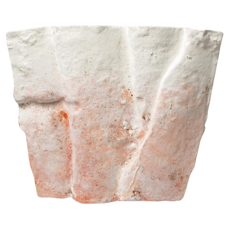 White glaze stoneware wall lamp by Laurent Petit, 2022. For Sale