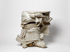 Consolle o comodino in ceramica smaltata bianca di Patrick Crulis, 2026.