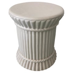 Vintage White Glazed Ceramic Garden Seat