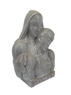 White Glazed Ceramic Sculpture by the Famous Belgian Sculptor Albert Poels