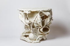 Table en céramique émaillée blanche de Patrick Crulis, 2024