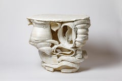 White glazed ceramic table by Patrick Crulis, 2024