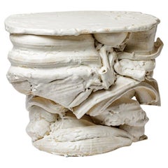 White glazed ceramic table by Patrick Crulis, 2024