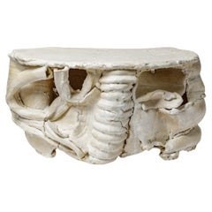 White glazed ceramic table by Patrick Crulis, 2024