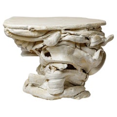 White glazed ceramic table by Patrick Crulis, 2024