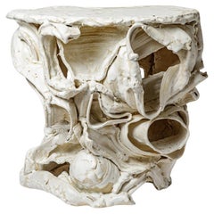 White glazed ceramic table by Patrick Crulis, 2024