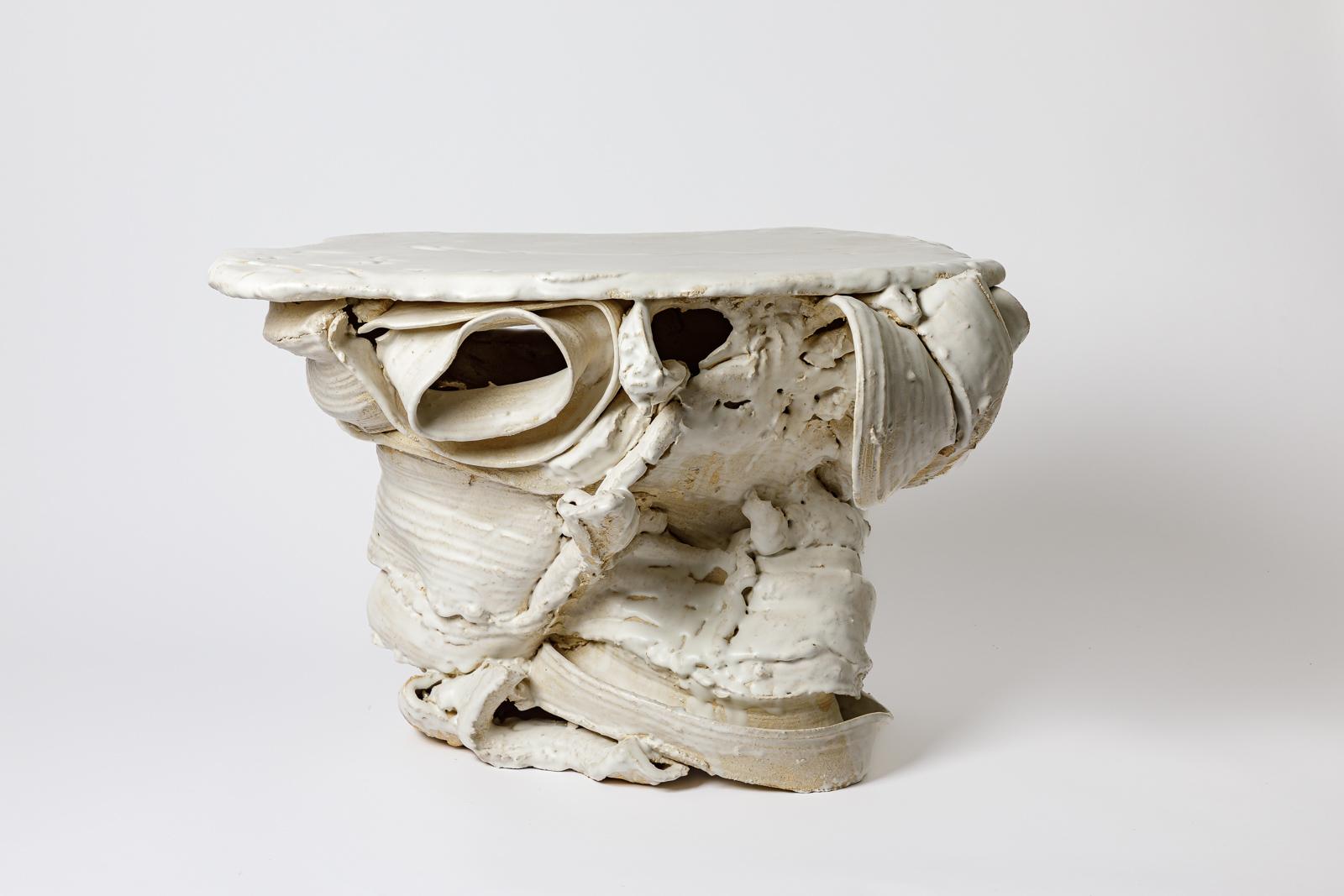 Table en céramique émaillée blanche de Patrick Crulis, 2025 Neuf - En vente à Saint-Ouen, FR