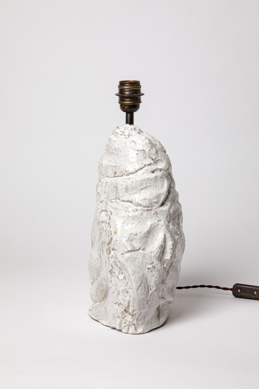 Lampe de table en céramique émaillée blanche d'Hervé Rousseau, 2022 / Réf 15 Neuf - En vente à Saint-Ouen, FR