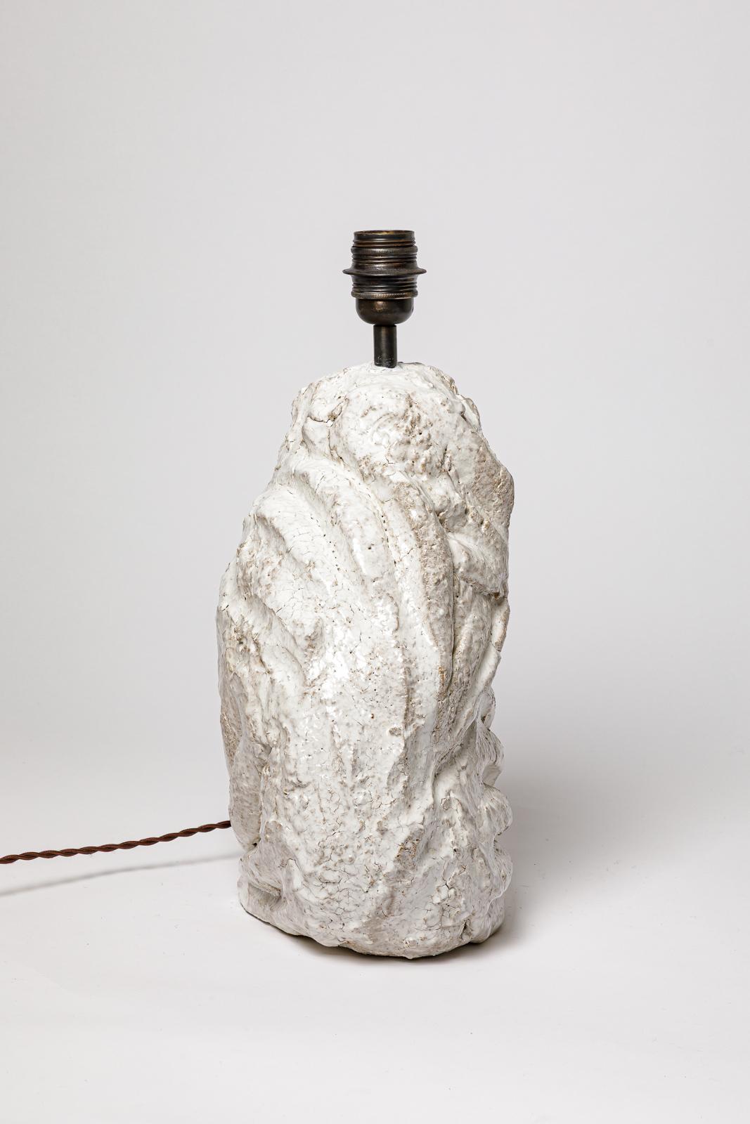 Lampe à poser en céramique émaillée blanche d'Hervé Rousseau, 2022 / Réf 20 Neuf - En vente à Saint-Ouen, FR