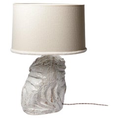 Lampe de table en céramique émaillée blanche par Hervé Rousseau, 2022 / Réf 13