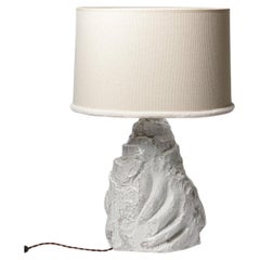 Lámpara de mesa de cerámica esmaltada blanca de Hervé Rousseau, 2022 / Réf 15