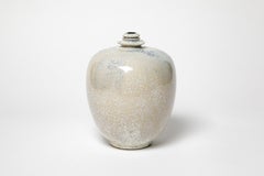 White glazed ceramic vase by Michel Lanos