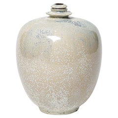 White glazed ceramic vase by Michel Lanos