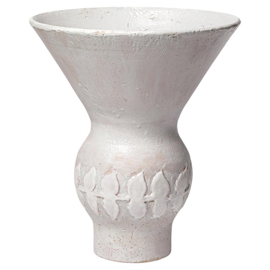 Vaso in ceramica smaltata bianca di Primavera, 1930 circa.