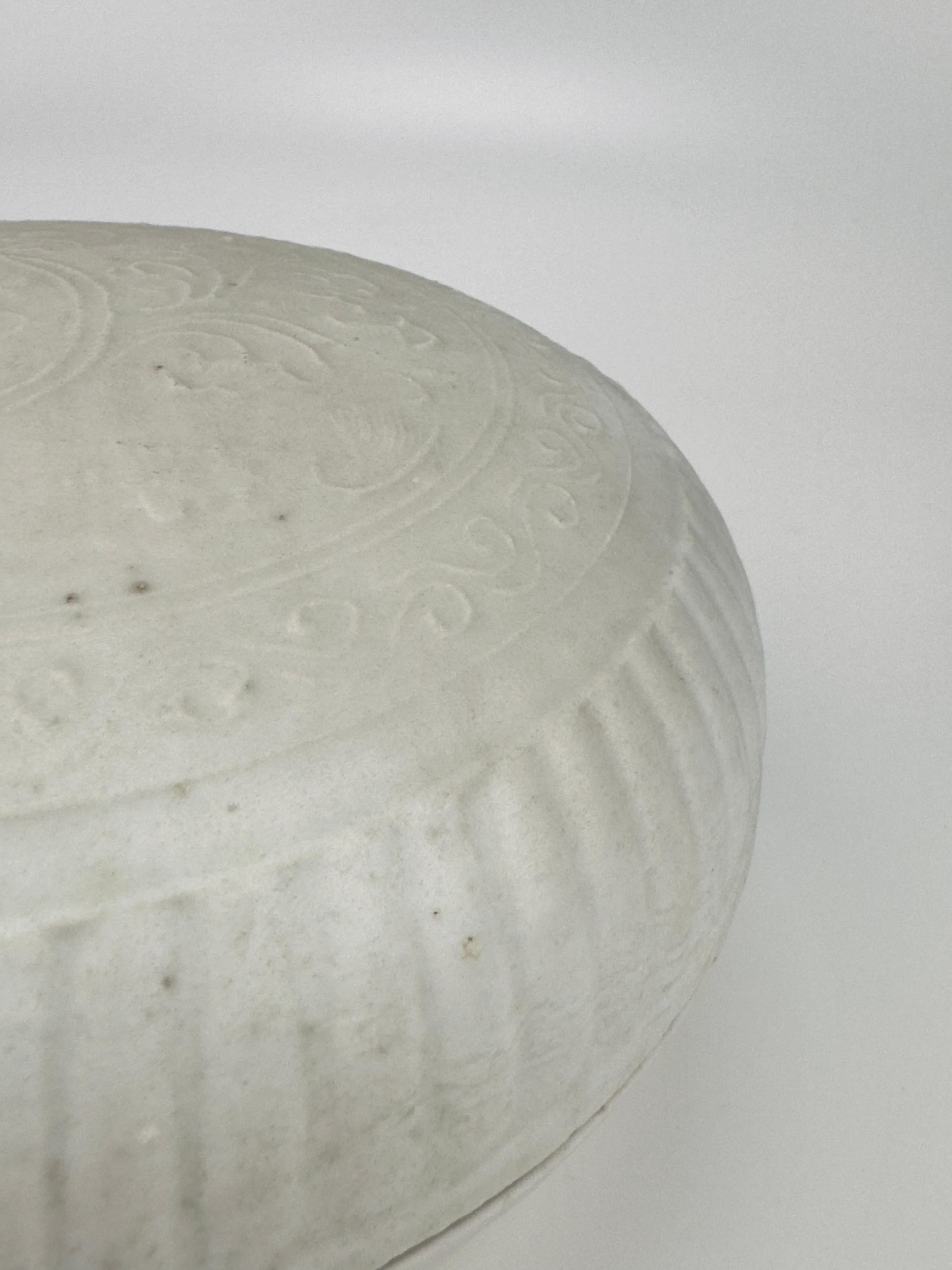 White-glazed Circular Box and Cover, Qing Dynasty, Kangxi Era, Circa 1690 For Sale 2