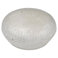 White-glazed Circular Box and Cover, Qing Dynasty, Kangxi Era, Circa 1690