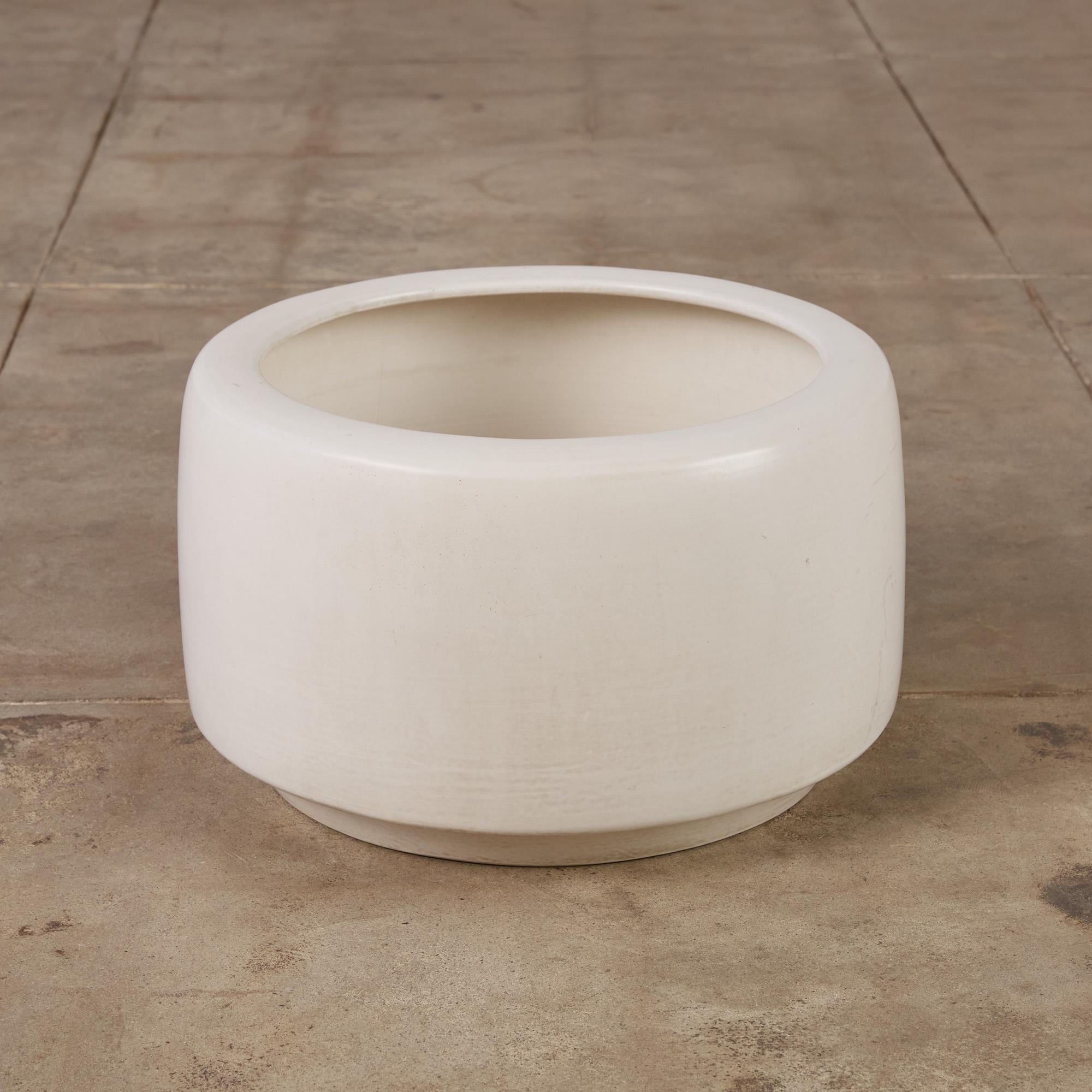 Ceramic White-Glazed CP-17 Tire Planter by John Follis for Architectural Pottery