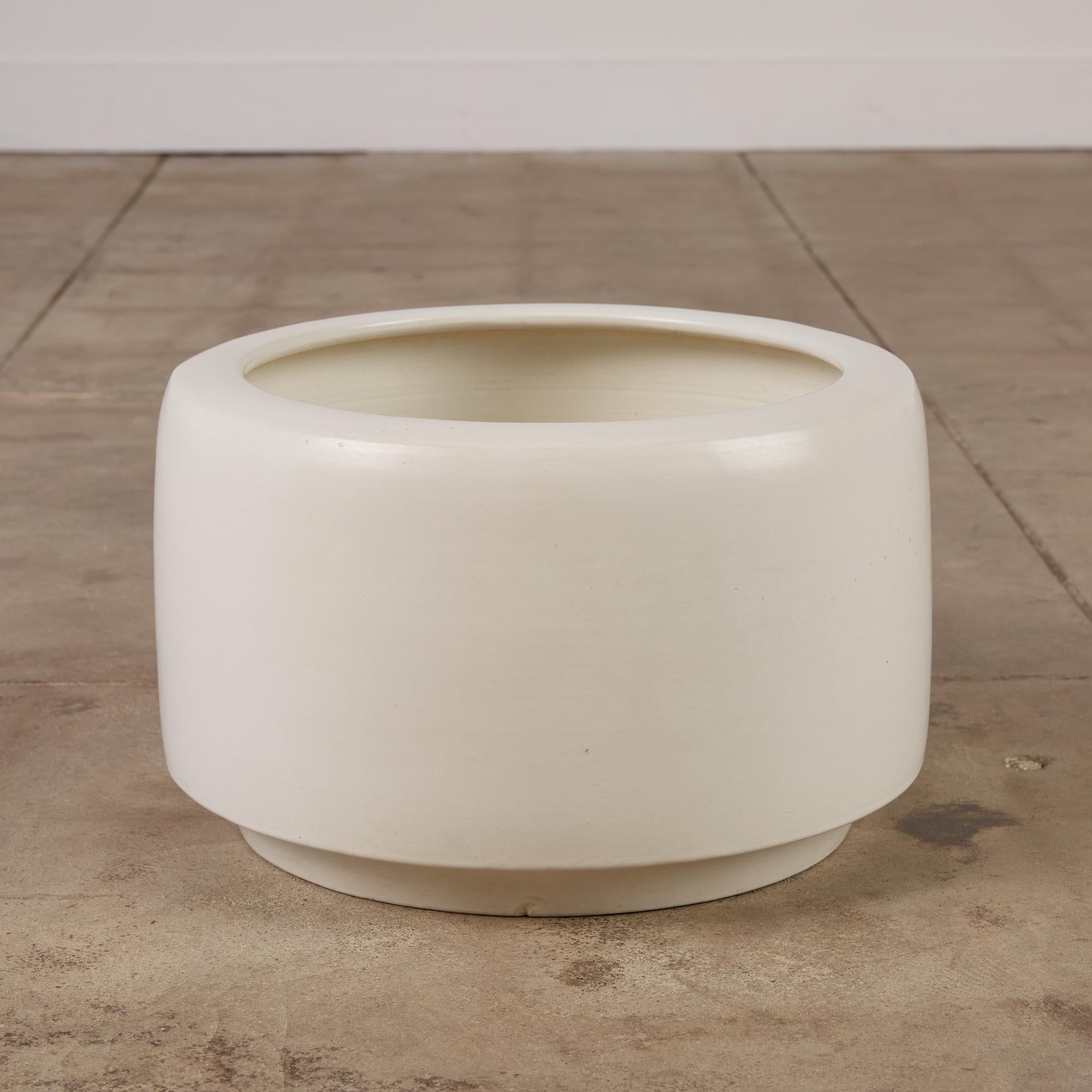 White-Glazed CP-17 Tire Planter by John Follis for Architectural Pottery 1