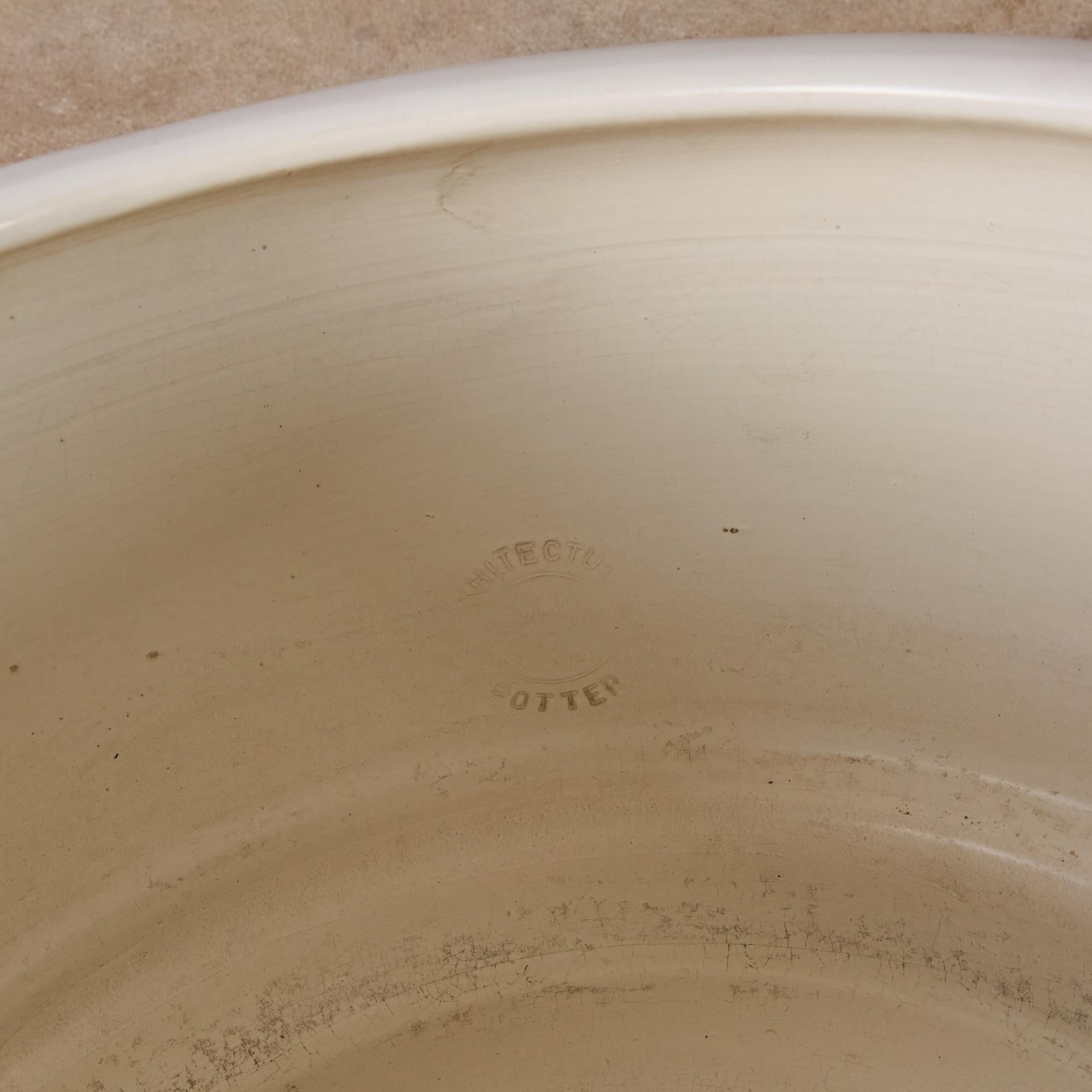 White-Glazed CP-17 Tire Planter by John Follis for Architectural Pottery 6
