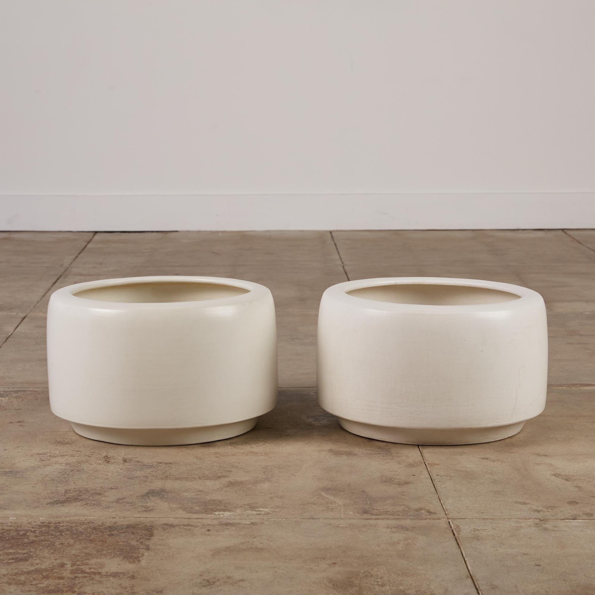 American White-Glazed CP-17 Tire Planter by John Follis for Architectural Pottery