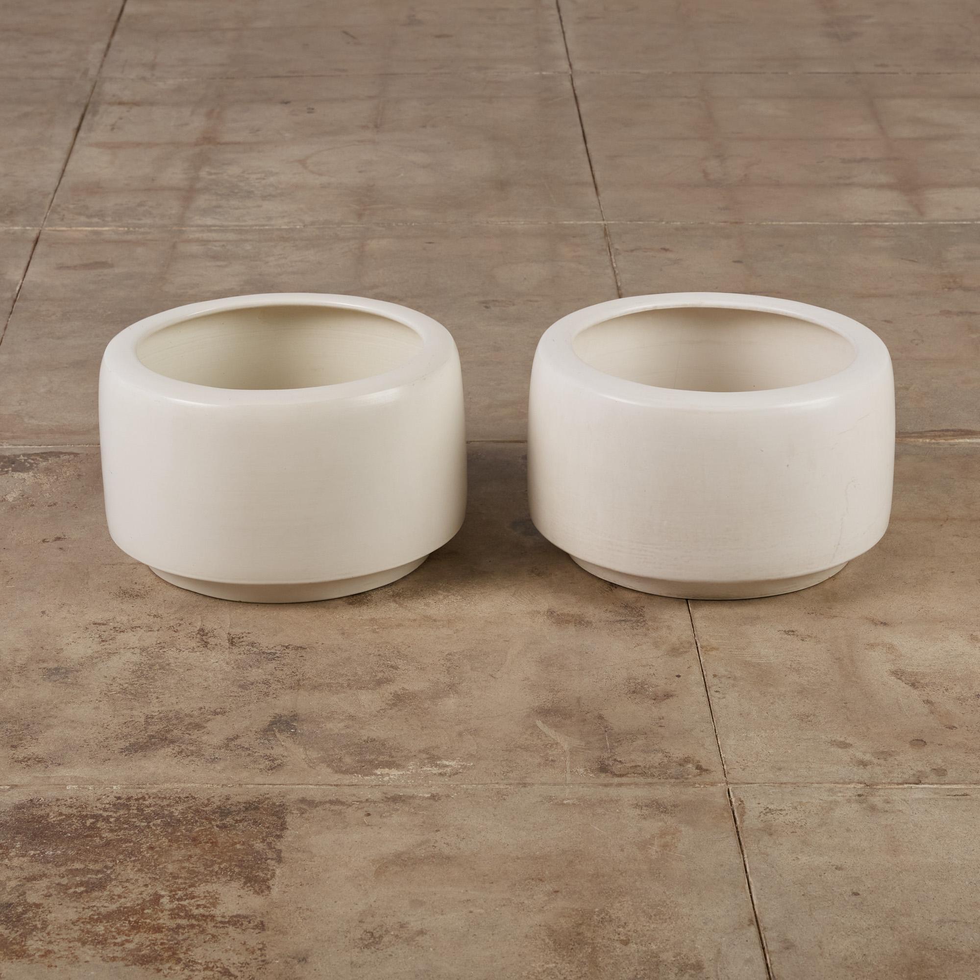 Mid-Century Modern White-Glazed CP-17 Tire Planter by John Follis for Architectural Pottery