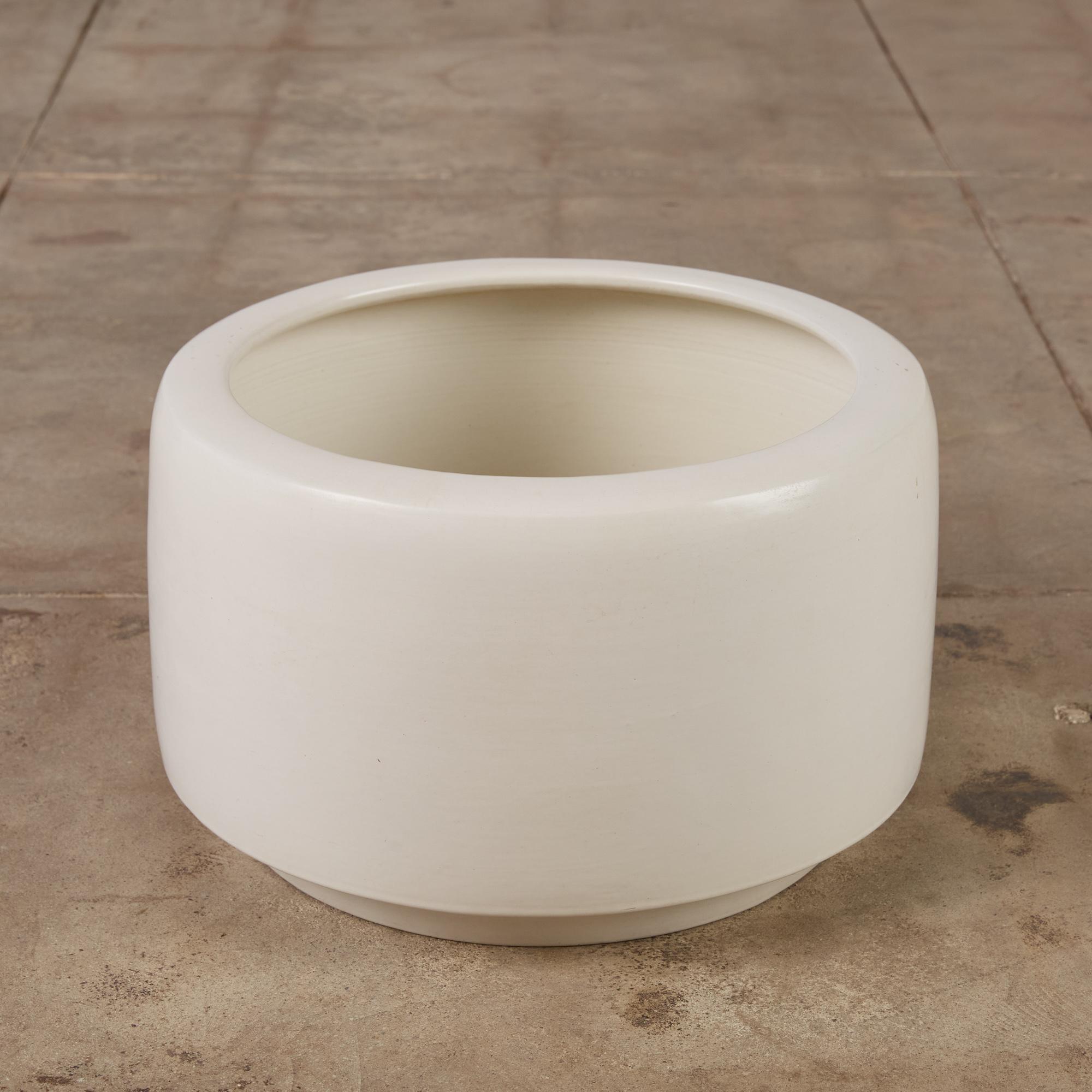 Ceramic White-Glazed CP-17 Tire Planter by John Follis for Architectural Pottery