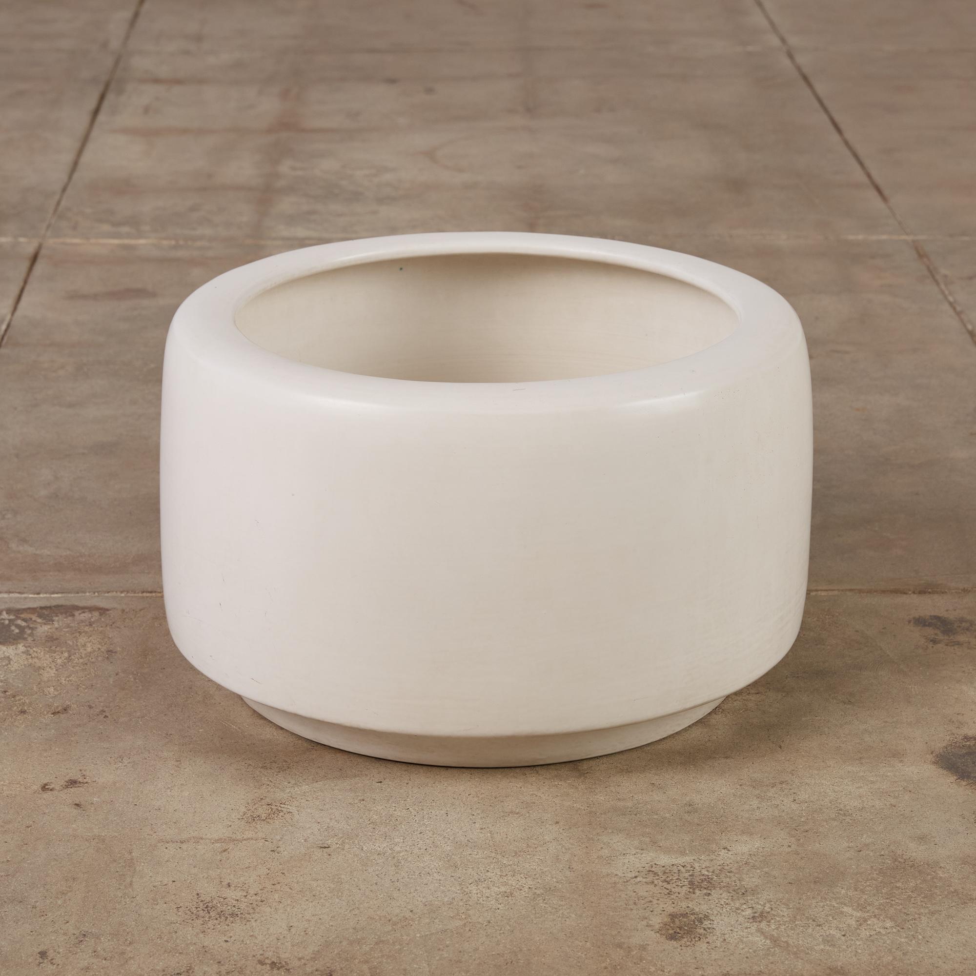 20th Century White-Glazed CP-17 Tire Planter by John Follis for Architectural Pottery