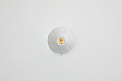White Glazed Porcelain Cone Wall Sconce with Decorative Cut-Outs