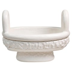White glazed stoneware centerpiece by Clémentine Dupré, 2026.