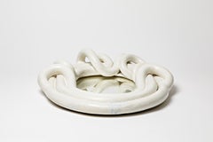 White Glazed Stoneware Mirror by Clémentine Dupré, 2023