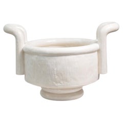 White glazed stoneware pot entitled « Pot #2 » by Clémentine Dupré, 2026.