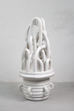 Escultura de gres esmaltado blanco titulada " FataMorgana " de Clémentine Dupré.
