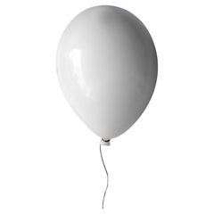 White glossy ceramic balloon wall sculpture - Handmade by ArtArsouf