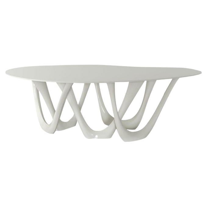 White Glossy Steel Sculptural G-Table by Zieta For Sale