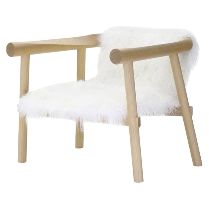 White Goatskin Altay Armchair by Patricia Urquiola