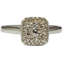 White Gold 0.25 Carat Round Diamond Micro-Pave Cluster Engagement Ring White Gold 0.25 Carat Round Diamond Micro-Pave Cluster Engagement Ring