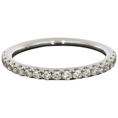 White Gold 0.25 Carat Round Diamond Prong Set Wedding Band Stack Ring