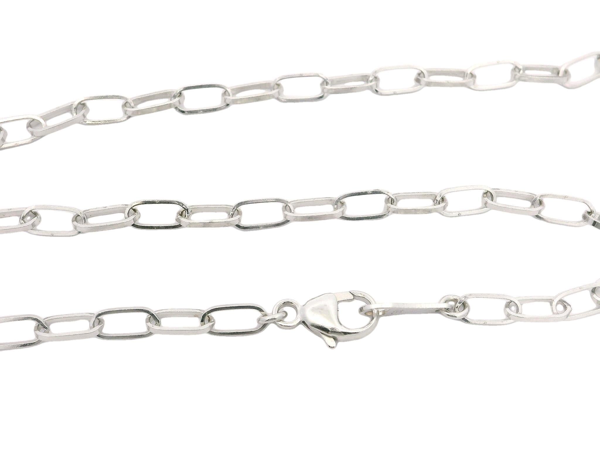 Pendentif cœur bombé à maillons ovales ouvert en or blanc avec diamants 0,27 carat en vente 2