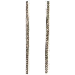 White Gold 0.32 Carat Diamond Straight Drop Earrings