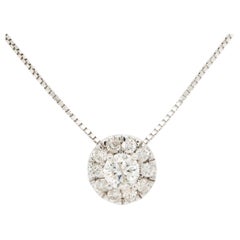 White Gold 0.50 Carat Diamond Pendant Necklace 14 Karat in Stock