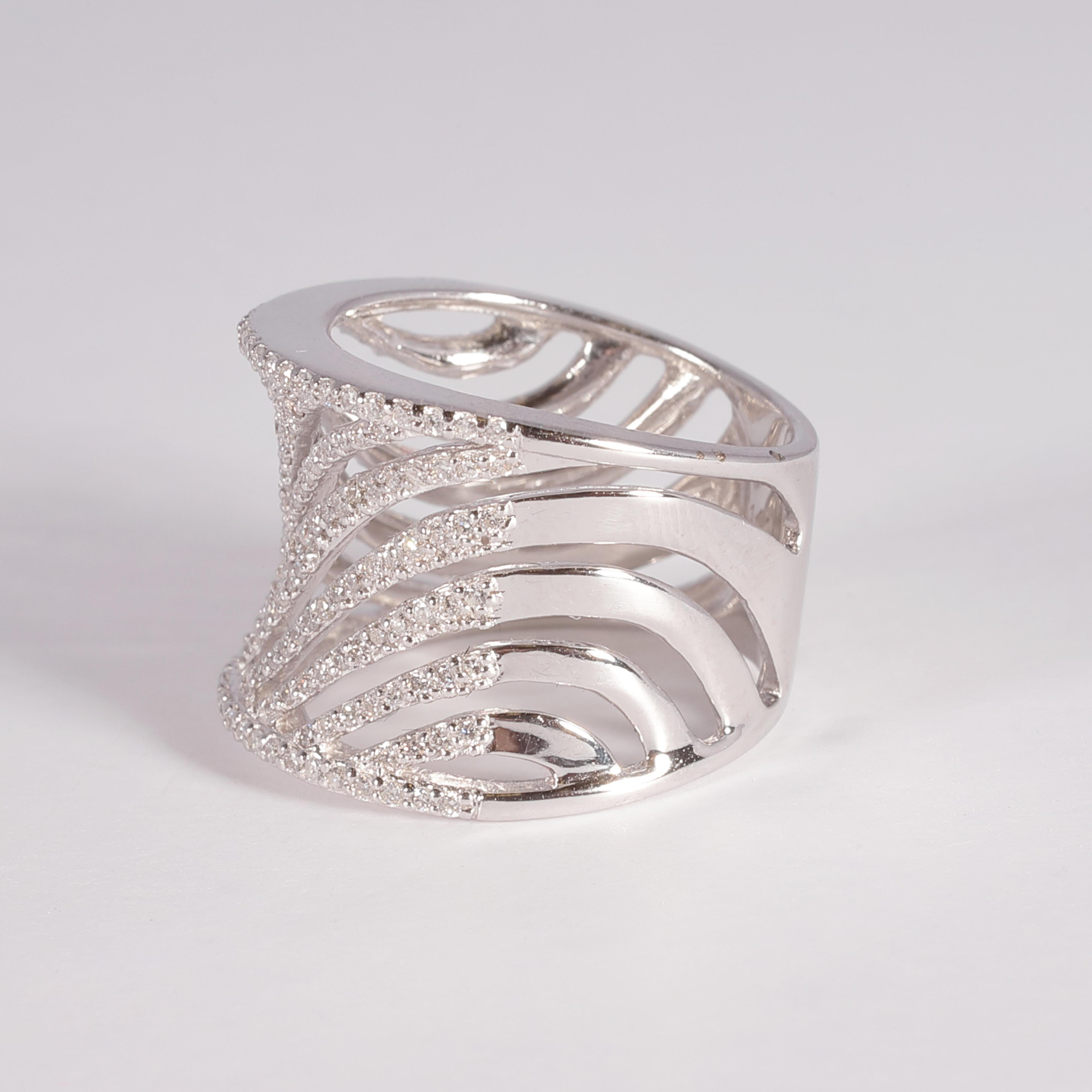 White Gold 0.60 Carat Diamond Ring In Good Condition In Dallas, TX