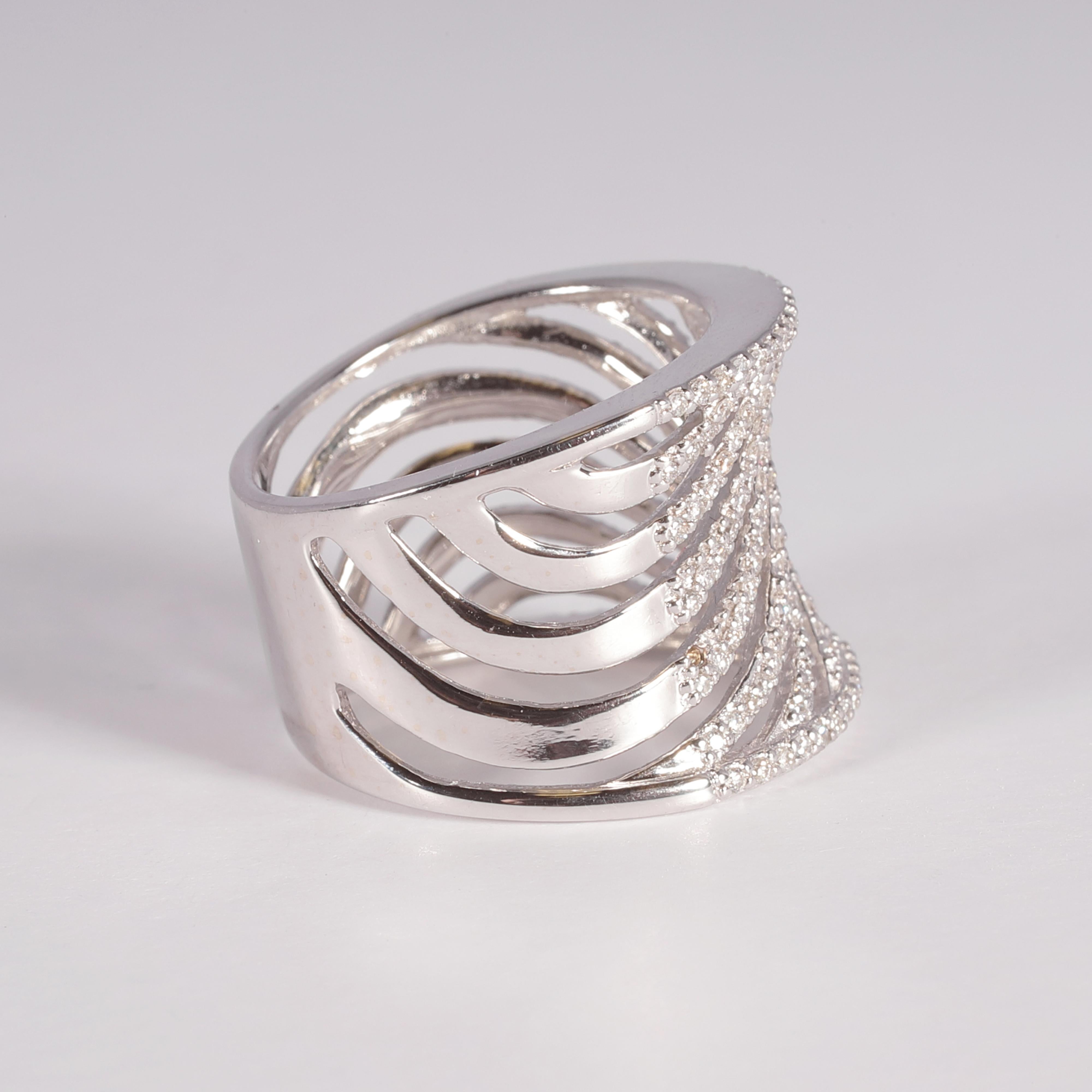 Women's or Men's White Gold 0.60 Carat Diamond Ring