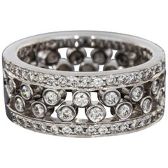 White Gold 0.60ct Diamond Interlocking Wedding / Stack Band Ring Set