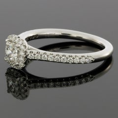 Weißgold 0,70 Karat Prinzessinnen-Diamant-Halo-Verlobungsring