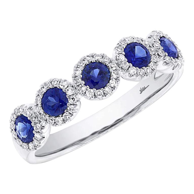 14 karat white gold diamond ring features 0.20cts diamonds and 0.70cts sapphires 

This product comes with a certificate of appraisal
This product will be packaged in a custom box

Composition:
14k white gold
0.70 cts sapphire
0.20 cts white