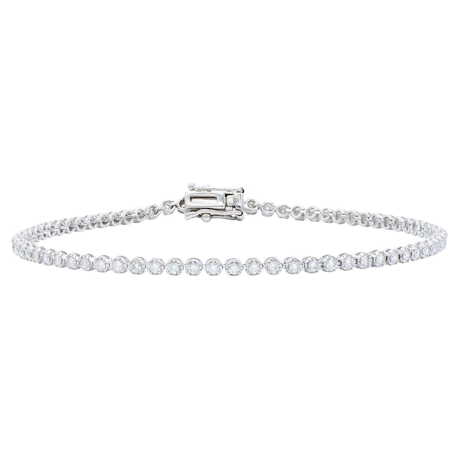 Bracelet tennis en or blanc de 1 carat