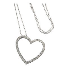 14kt White Gold 1.00ct Diamond Heart Pendant and Chain