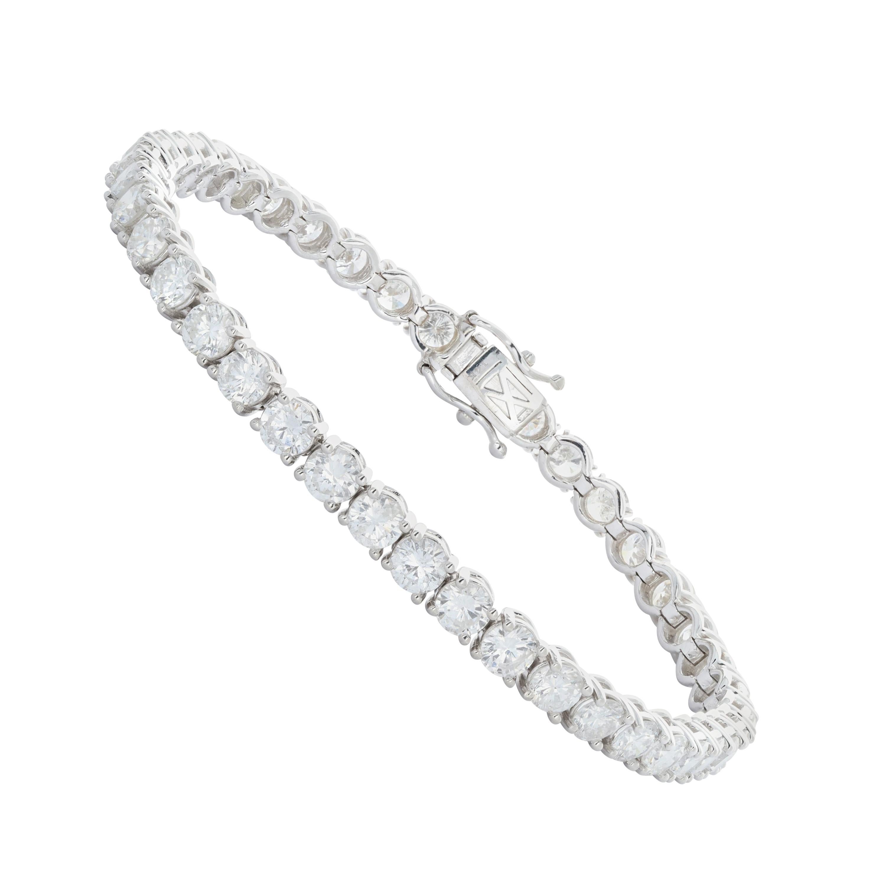 White Gold 10.39 Carat Diamond Tennis Bracelet