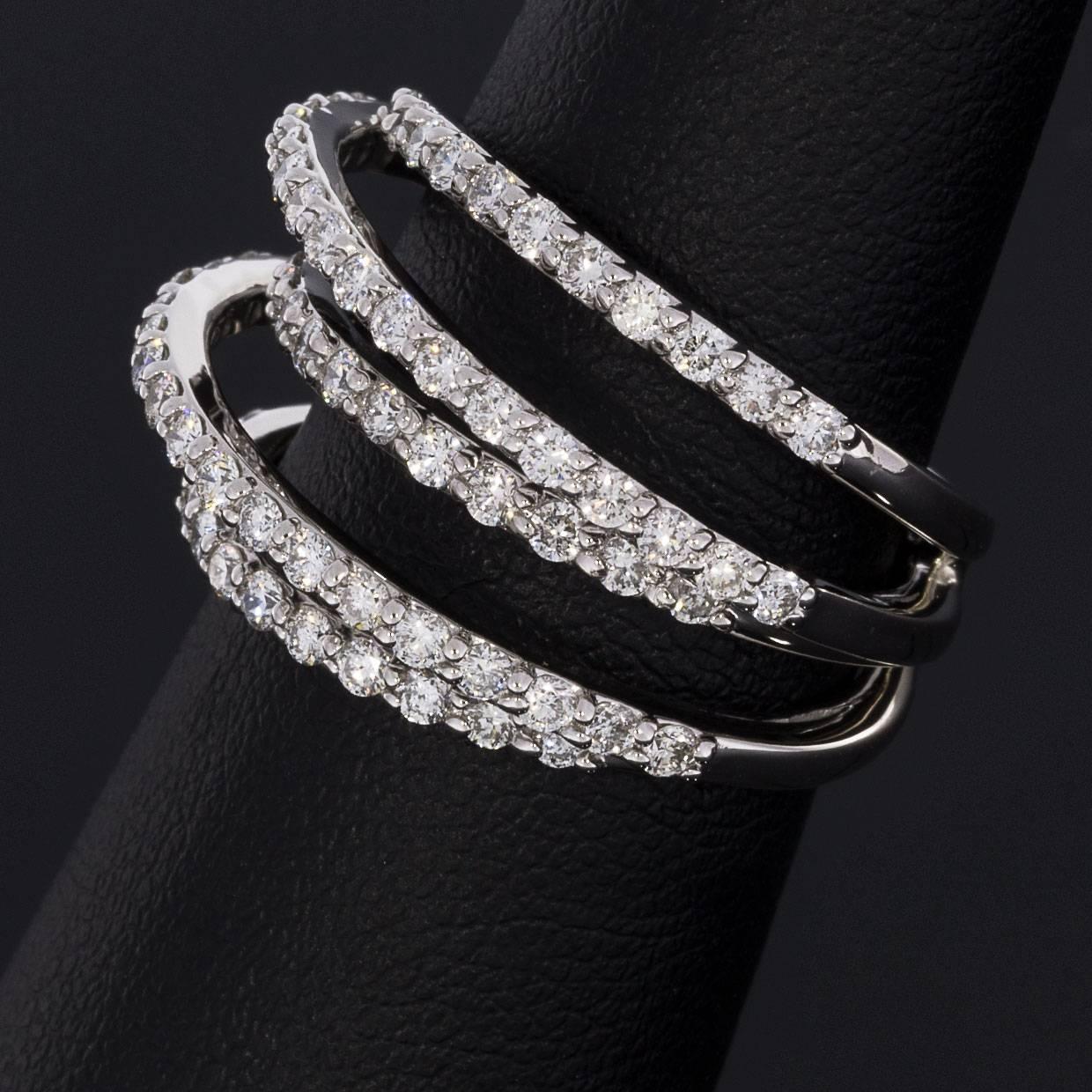 Women's White Gold 1.08 Carat Diamond Wrap Around Ring